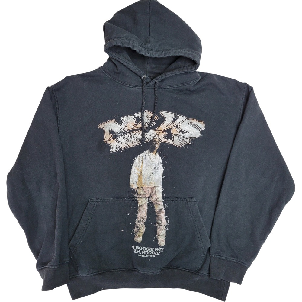 A Boogie‎ Wit Da Hoodie The College Tour Black Graphic Hoodie Sweatshirt Medium